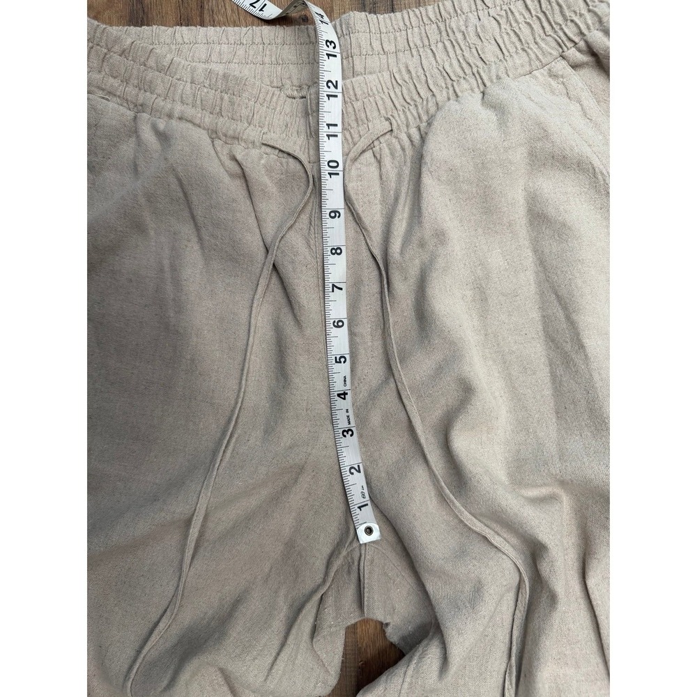 A New Day Linen Blend Wide Leg Pull On Pants Women's Large Beige - Picture 9 of 10